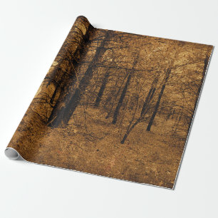 Gothic Vintage Engel Braune Wald Bäume Geschenkpapier