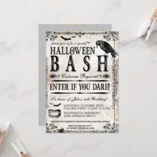 Gothic Vintage Halloween Geburtstagsfeier Einladung