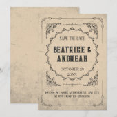 Gothic Vintage Hochzeit Save The Date (Vorne/Hinten)
