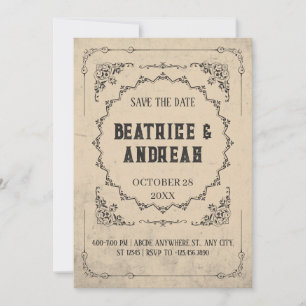 Gothic Vintage Hochzeit  Save The Date