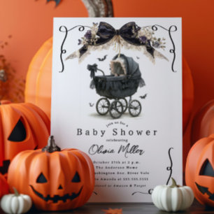 Gothic Vintage-Kinderwagen-Baby-Party Einladung