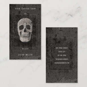 Gothic Vintage Schwarz-Weiß-Tätowierung Totenkopf Visitenkarte