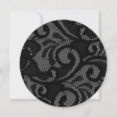 Gothic Vintage Schwarze Hochzeit Rund Save The Date (Rückseite)