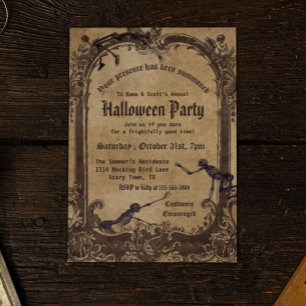 Gothic Vintage Victorian Totenkopfrahmen Einladung