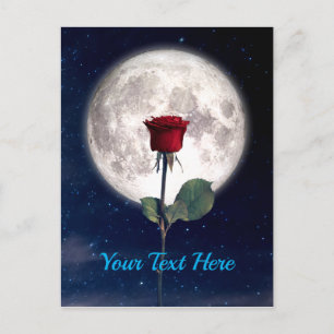 Gothic, Vintage, Viktorianisch, Rote Rose, Dunkle Postkarte