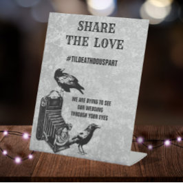 Gothic, Vintage Wedding Hashtag Teilen Sie die Lie Sockelschild