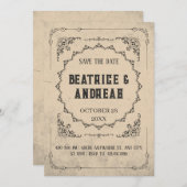 Gothic Vintage Wedding Save The Date (Vorne/Hinten)