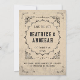 Gothic Vintage Wedding Save The Date