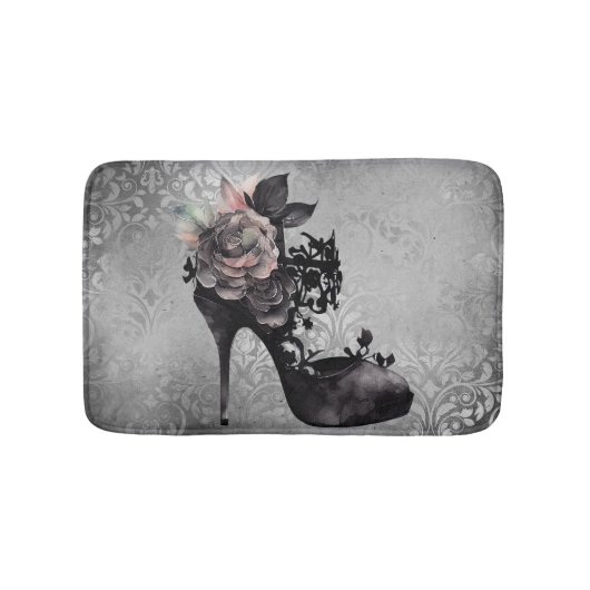 Gothic Vogue | Mute Pastel Rose Mode Stiletto Badematte (Vorderseite)