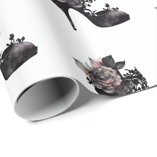 Gothic Vogue | Mute Pastel Rose Mode Stiletto Geschenkpapier (Rolleneckpunkt)