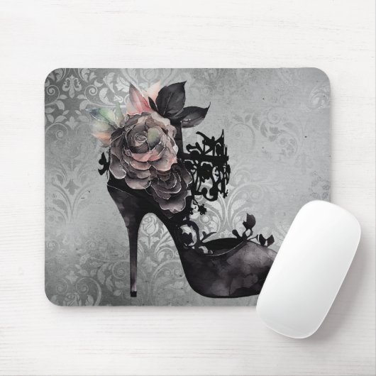 Gothic Vogue | Mute Pastel Rose Mode Stiletto Mousepad (Mit Mouse)
