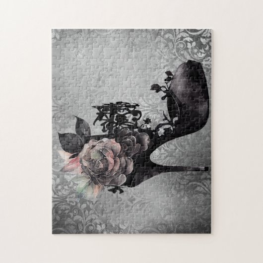 Gothic Vogue | Mute Pastel Rose Mode Stiletto Puzzle (Vertikal)