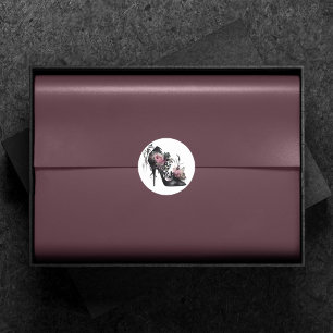 Gothic Vogue   Mute Pastel Rose Mode Stiletto Runder Aufkleber