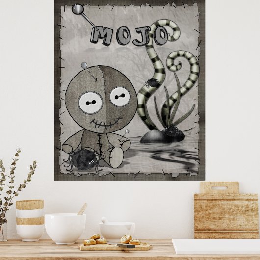 Gothic Voodoo Doll Folk Art Poster (Küche)