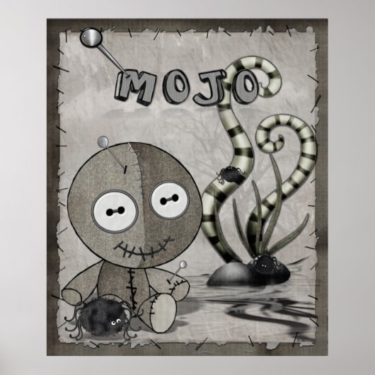 Gothic Voodoo Doll Folk Art Poster (Vorne)