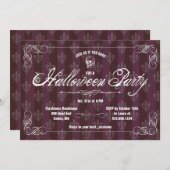 Gothic Wallpaper Halloween-Party Einladung (Vorne/Hinten)