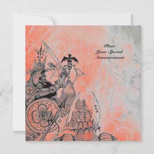 GOTHIC WARRIOREN, schwarz-weiß, rotes Silberpapier Einladung (Rückseite)