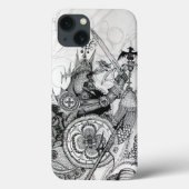 GOTHIC WARRIORS Schwarz-weiße Fantasie Case-Mate iPhone Hülle (Rückseite)