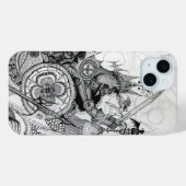 GOTHIC WARRIORS Schwarz-weiße Fantasie Case-Mate iPhone Hülle (Rückseite (Horizontal))