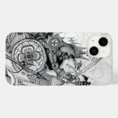 GOTHIC WARRIORS Schwarz-weiße Fantasie Case-Mate iPhone Hülle (Rückseite (Horizontal))