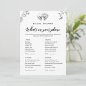Gothic Was ist auf deiner Handy Bridal Game Card? Einladung (Stehend Vorderseite)