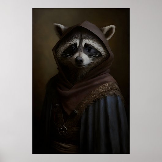 Gothic Waschbär-Kunstprint Victorianischer Schurke Poster (Vorne)