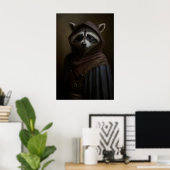 Gothic Waschbär-Kunstprint Victorianischer Schurke Poster (Heimbüro)