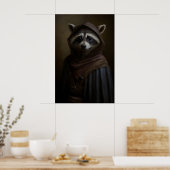 Gothic Waschbär-Kunstprint Victorianischer Schurke Poster (Küche)