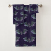 Gothic Watercolor Bat Nahtloses Muster Badhandtuch Set (Insitu)
