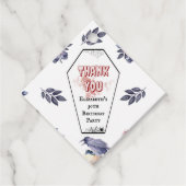 Gothic Watercolor-Coffin Skull Raven-Rose Geburtst Geschenkanhänger (Vorderseite)