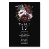 Gothic Watercolor Raven Floral Wedding Seating Tischnummer (Vorderseite)
