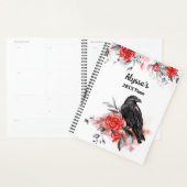 Gothic Watercolor Rose Raven Monogram Kalender Planer (Anzeige)
