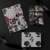 Gothic Watercolor Roses & Flowers Pattern Geschenkpapier Set