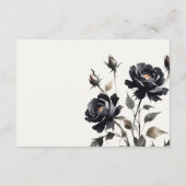 Gothic Watercolor Schwarze Rose Hochzeitsempfang Begleitkarte (Rückseite)