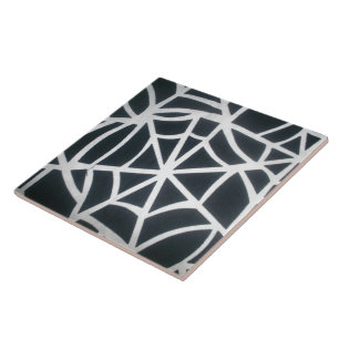 Gothic Web Velocity Bold Black and White Designer Fliese