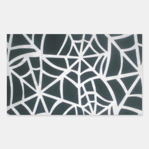 Gothic Web Velocity Bold Black White Spinnennetz D Rechteckiger Aufkleber