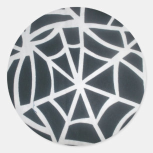 Gothic Web Velocity Bold Black White Spinnennetz D Runder Aufkleber