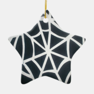 Gothic Web Velocity Bold Schwarzweiß Designer Keramikornament