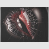 Gothic Webbed Bitten Lips Art Decoupage Seidenpapier (Vorderseite)