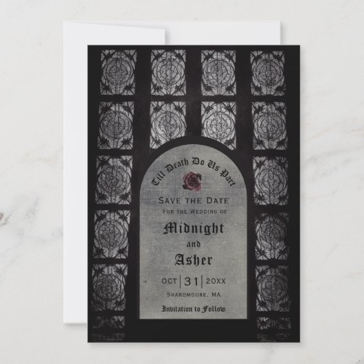 Gothic Wedding Arch Save the Date (Vorderseite)