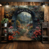 Gothic Wedding Arch Wall Hanging Selfie Station Wandteppich