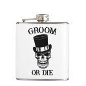 Gothic Wedding Bachelor Party Groom Custom Skull Flachmann (Vorderseite)