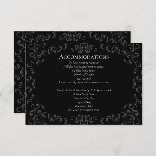 Gothic Wedding Begleitkarte (Vorne/Hinten)