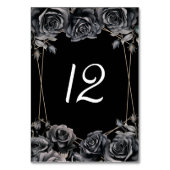 Gothic Wedding Black Blume Hochzeit Tischnummer (Vorderseite)