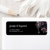 Gothic Wedding Black Dark Floral Rücksendeadresse (Insitu)