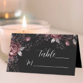 Gothic Wedding Black Dark Florals Table Platzkarte