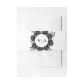 Gothic Wedding Black Flowers Einladung Bly Band (Vorderseite Beispiel)