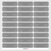 Gothic Wedding Black on Gray Gastadresse Aufkleber (Blatt)