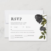 Gothic Wedding Black Rose Meal Choice RSVP Karte (Vorderseite)
