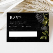 Gothic Wedding Black Rose RSVP Karte